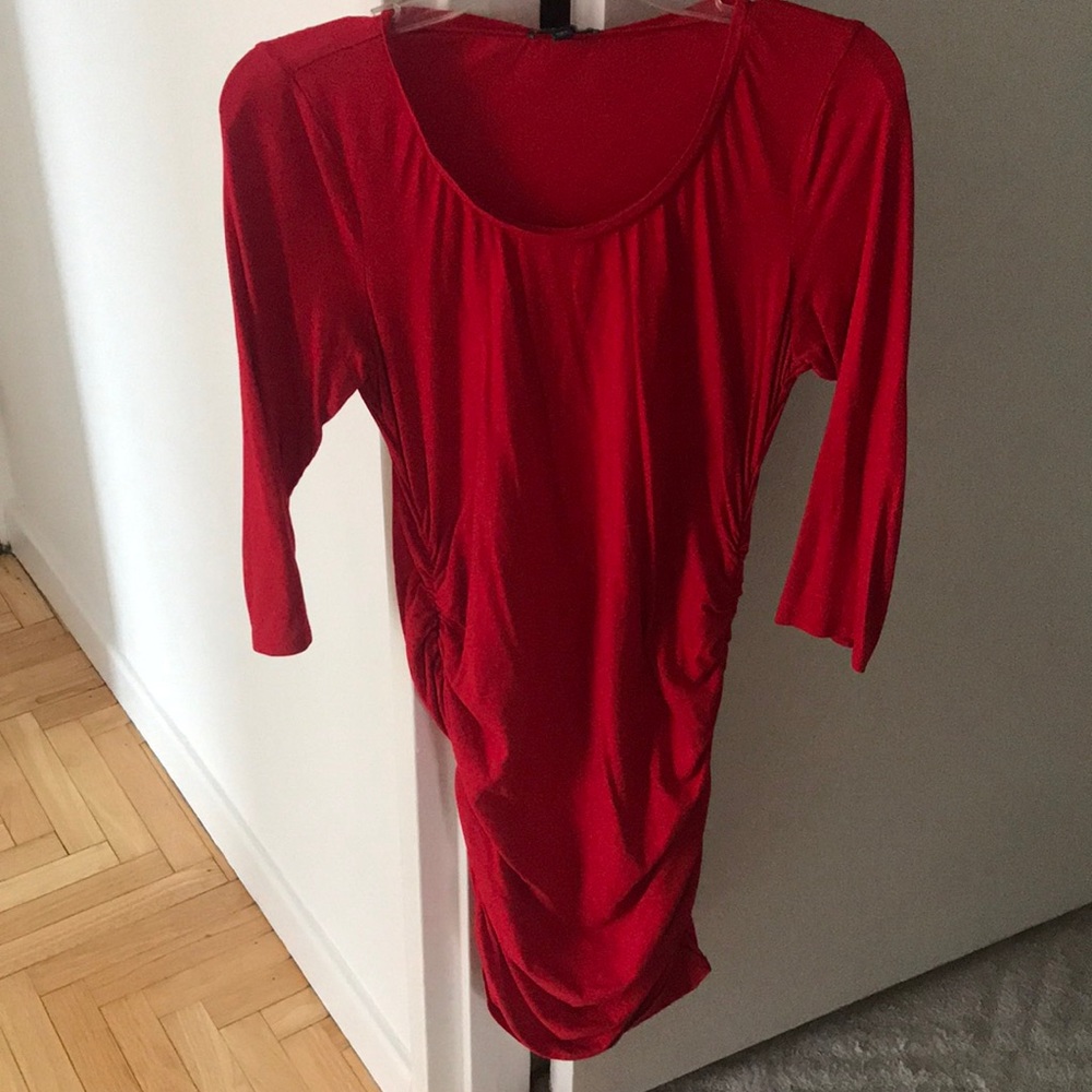 Express Ruched 3/4 Sleeve Dress